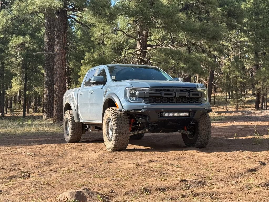 Ford Ranger Raptor twin-turbo overland build in the pines