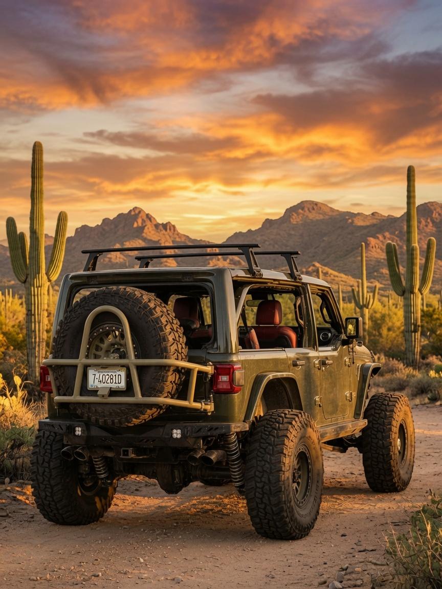 Sunset after the build — Outlaw Jeep and Truck