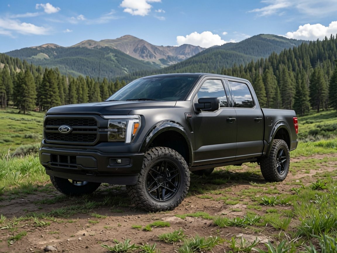Ford F-150 truck in the Outlaw service bay